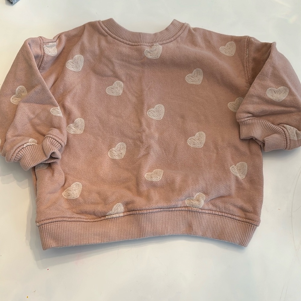 Zara Toddler Girl Heart Sweatshirt